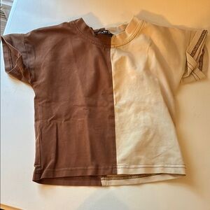 Two-Tone Brown and Cream Kids Shirt